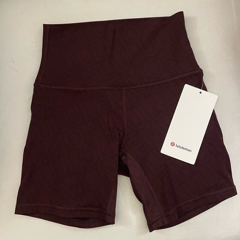 Lululemon NWT Align High Rise Shorts 6”   Workmark Graphic Midnight Plum Size 4 - Picture 6 of 10